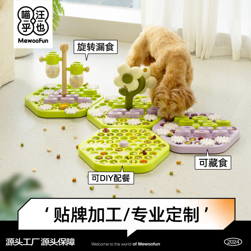 Meow Hu Wang Ye Flower Smell Plate Dog Educational Fengrong Toy Hide Food Leak Food Pet Smell Plate Fengrong Consumption